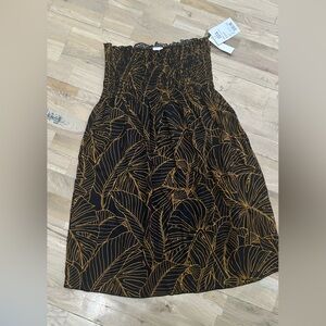 Black and Gold Leaf Patterned dress